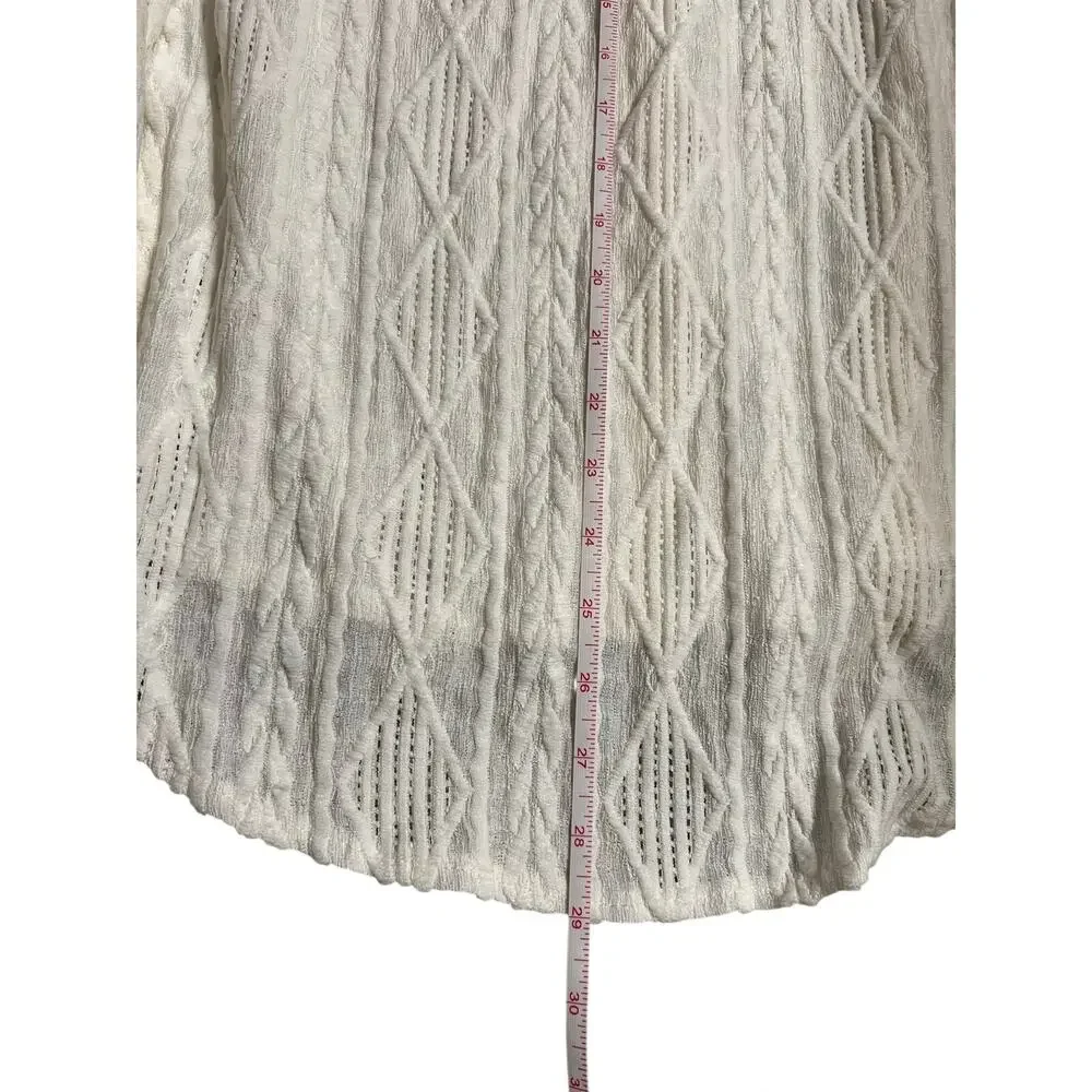 Liwisi Cream Textured Button Down Blouse – Size M – NWT - Picture 7 of 8